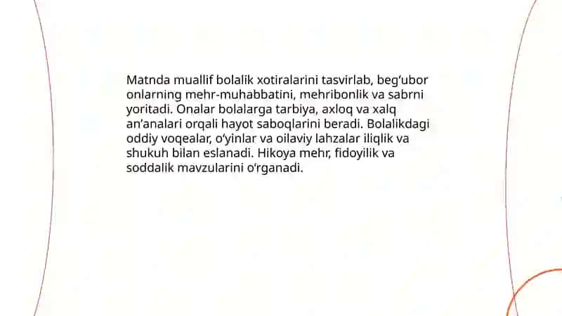 Bolalikning begʻubor onlari 5-sinf adabiyot darsligi 3