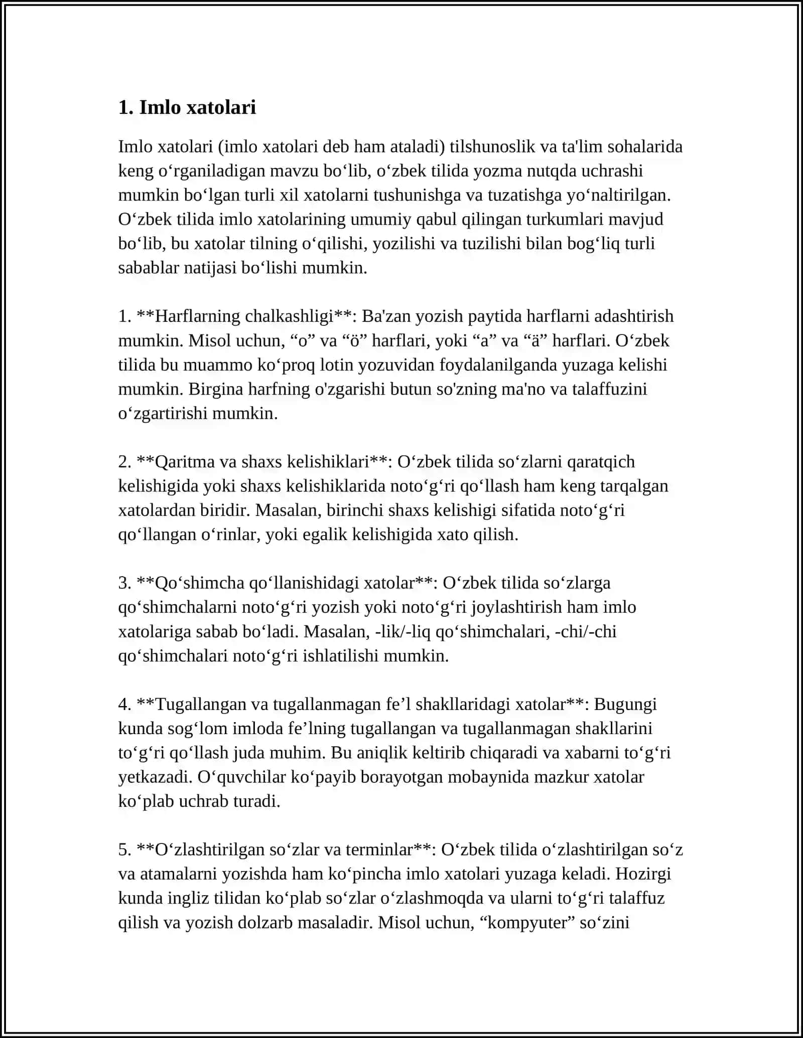 MUSTAQIL ISH Mavzu: PESHLAVHALARDAN XATOLAR TOPISH 3