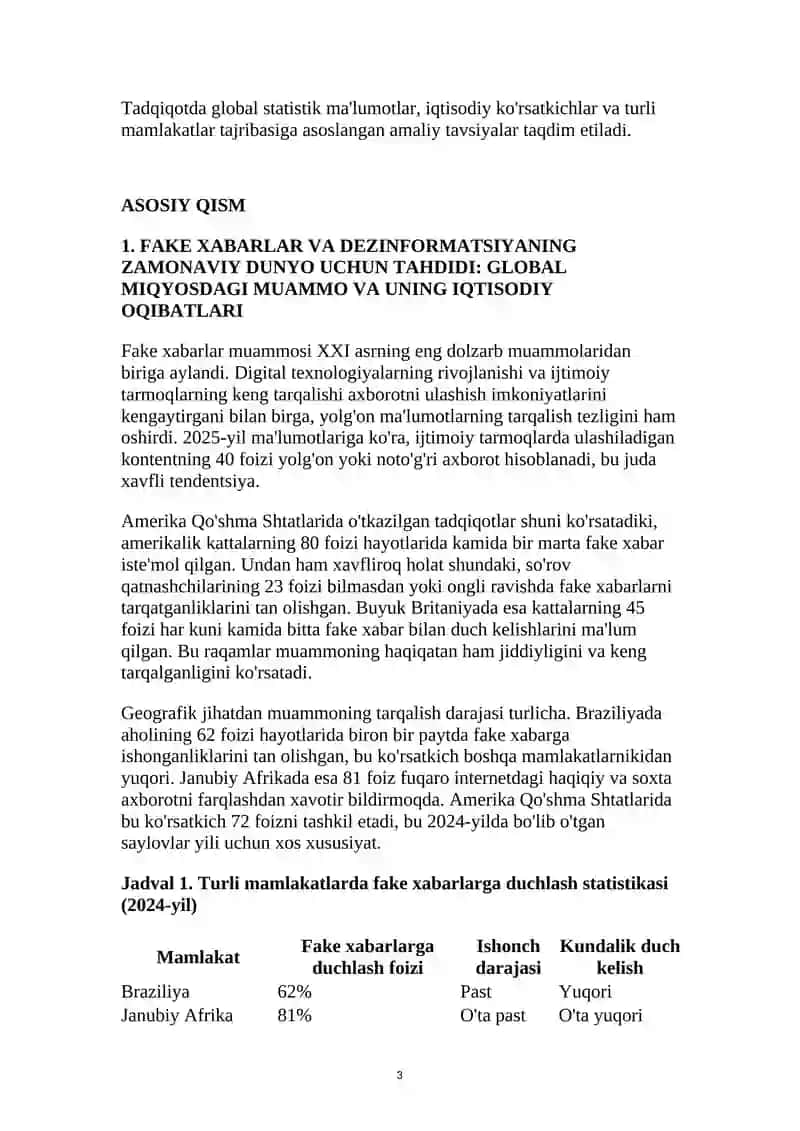 Fake xabar yoki yolg'on axborotga qarshi immunitetni shakllantirish 3