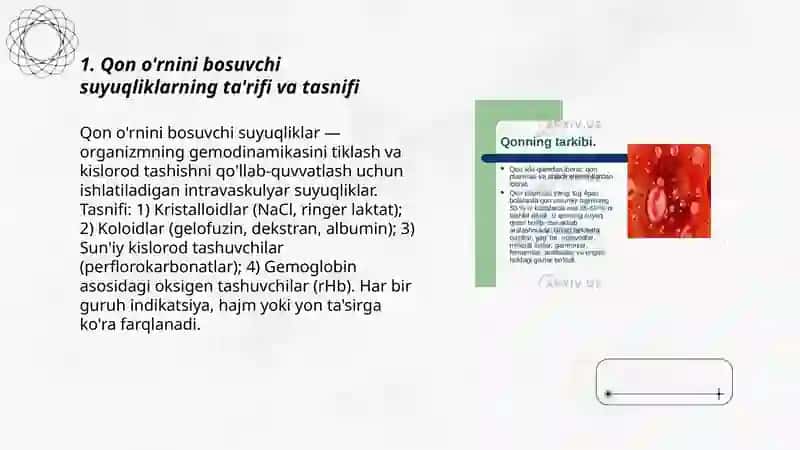 Qonning o'rnini bosuvchi suyiqliklar 3