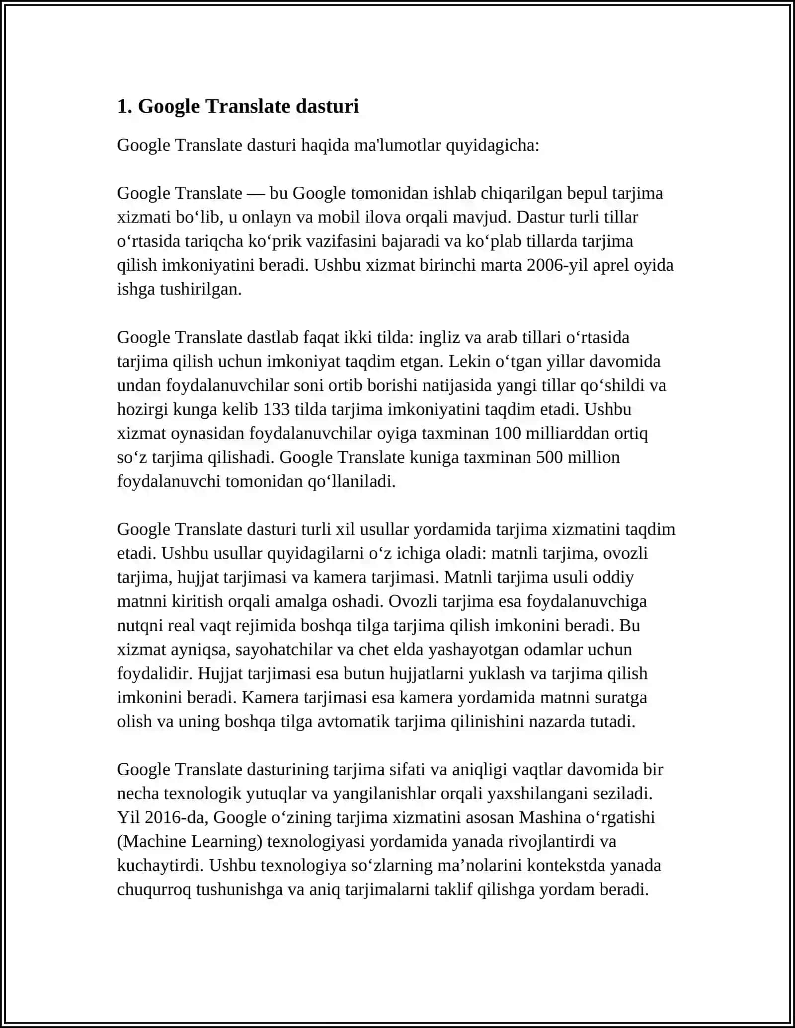 TRANSLATE DASTURLARI. WORD MATN MUHARRIRIDA TRANSLIT DASTURI 3