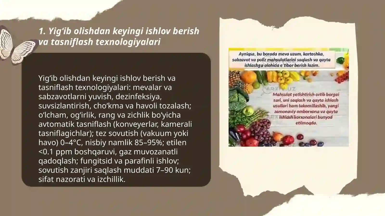 Yig‘ib olishdan keyingi ishlov berish va tasniflash texnologiyalari 3
