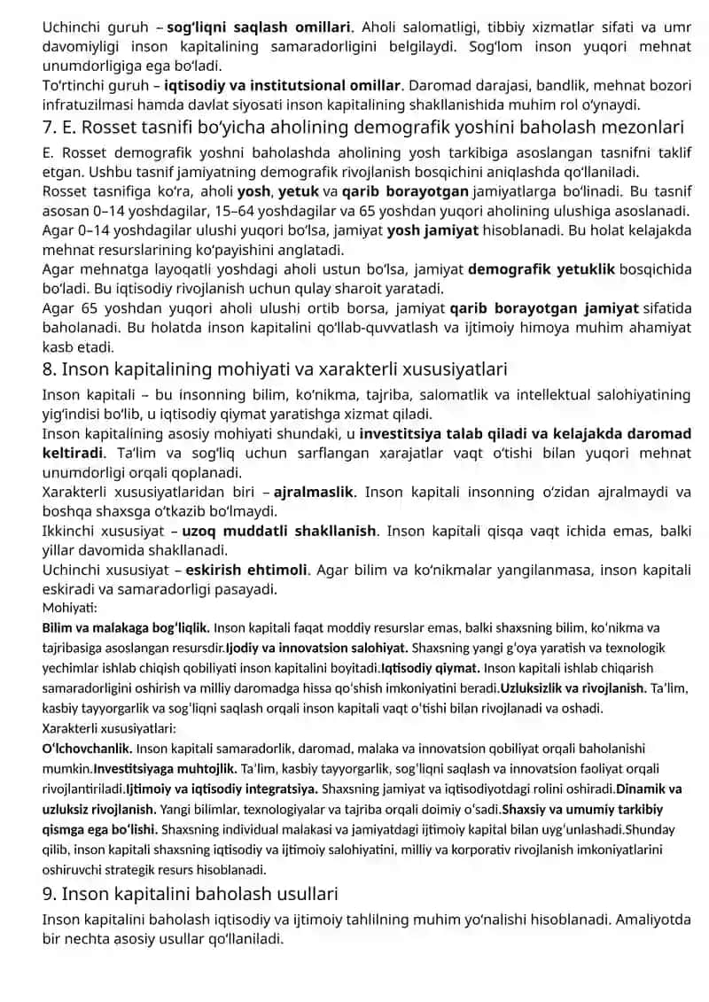 Inson kapitali nazariyasining rivojlanish bosqichlari 3