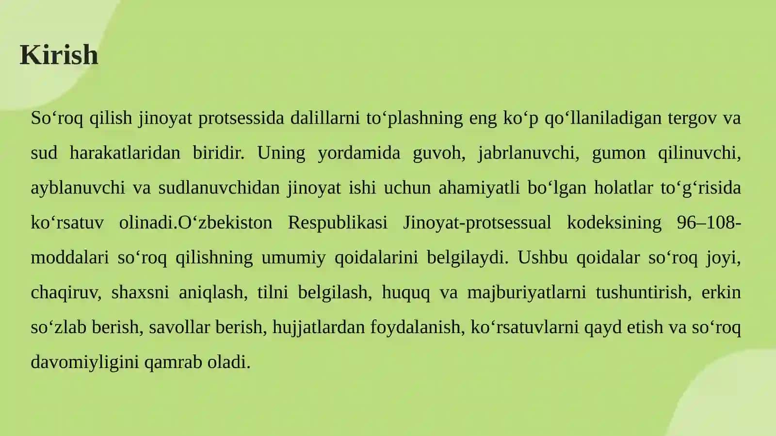 SO‘ROQ QILISHNING UMUMIY QOIDALARI 3