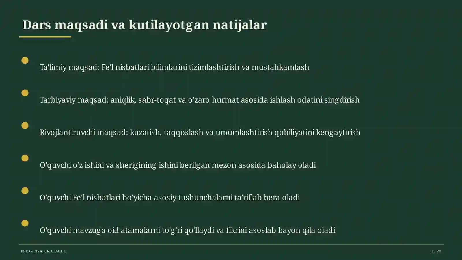 Fe'l nisbatlari (7-sinf) 3