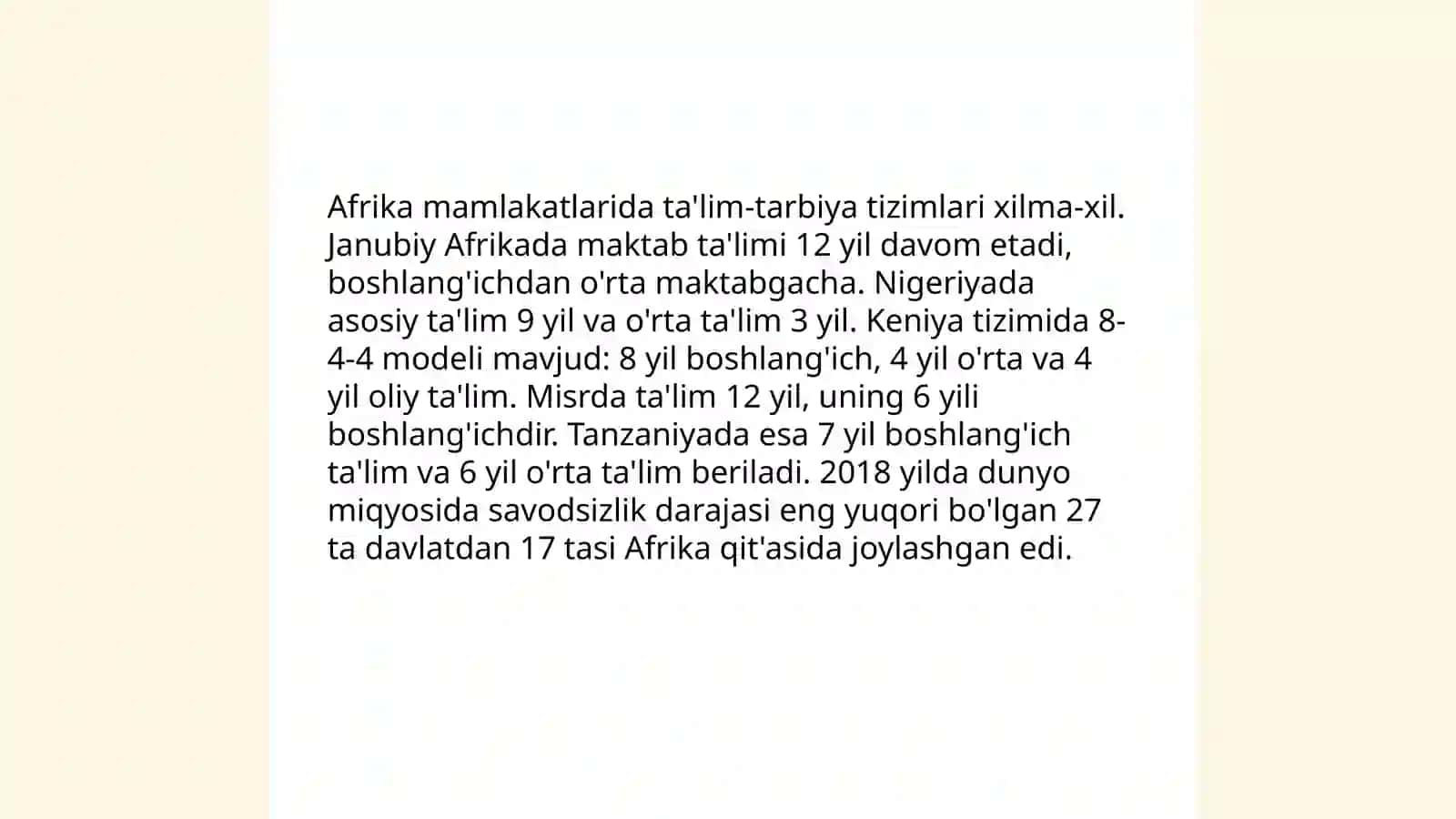 Afrika mamlakatlarida ta'lim-tarbiya jarayonlari 3