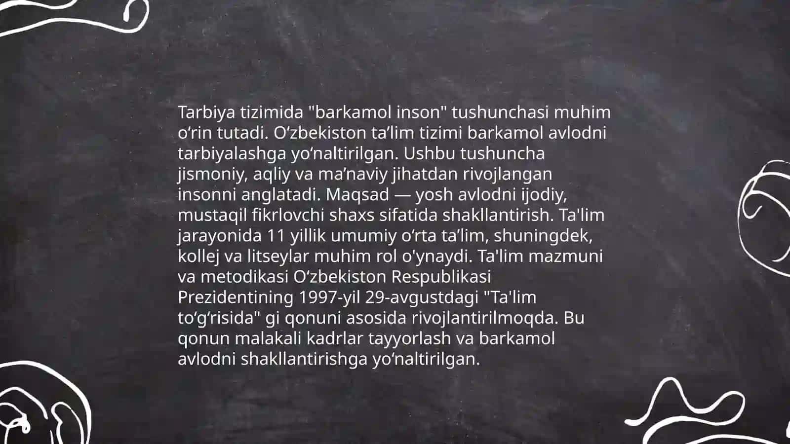 Tarbiya tizimida barkamol insonni ma’naviy tarbiyalash masalalari. Unda milliy qadriyatlarning ahamiyati. Milliy tarbiyaning tarixiy ildizlari. Milliy tarbiyaning mazmuni va mohiyati 3