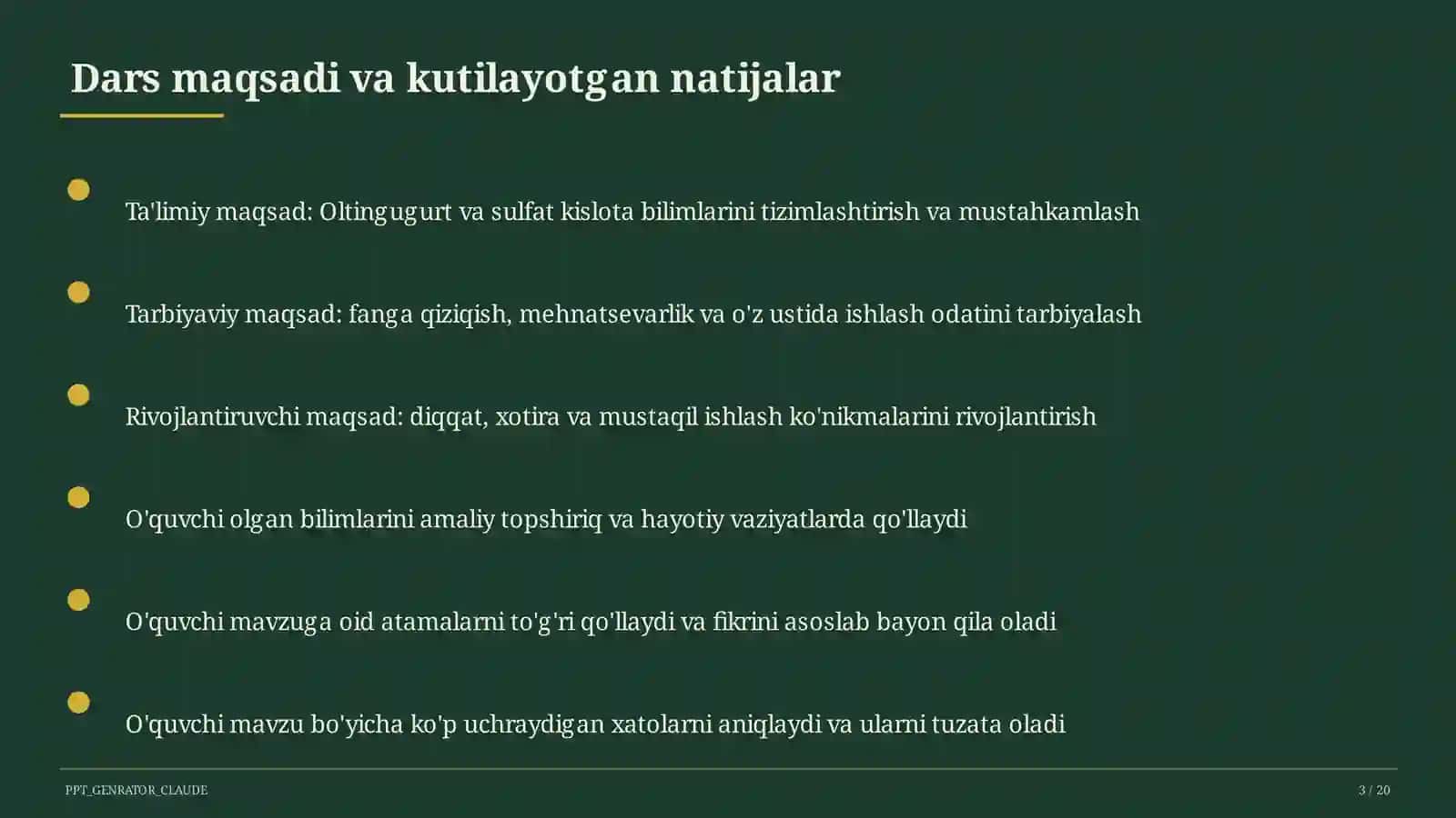 Oltingugurt va sulfat kislota (9-sinf) 3