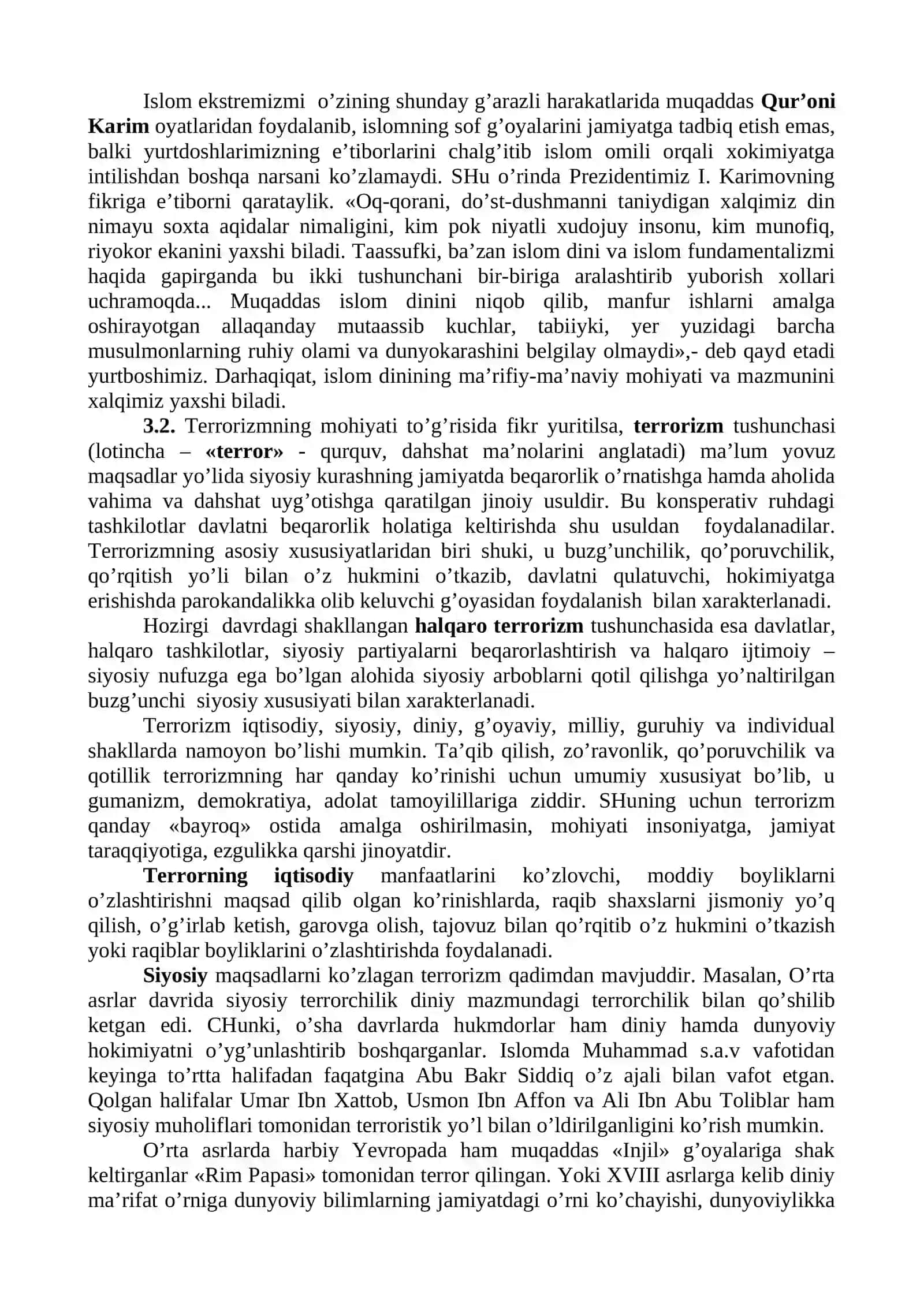 Diniy ekstremizm va terrorizm va uning jamiyat barqarorligiga tahdidi 3