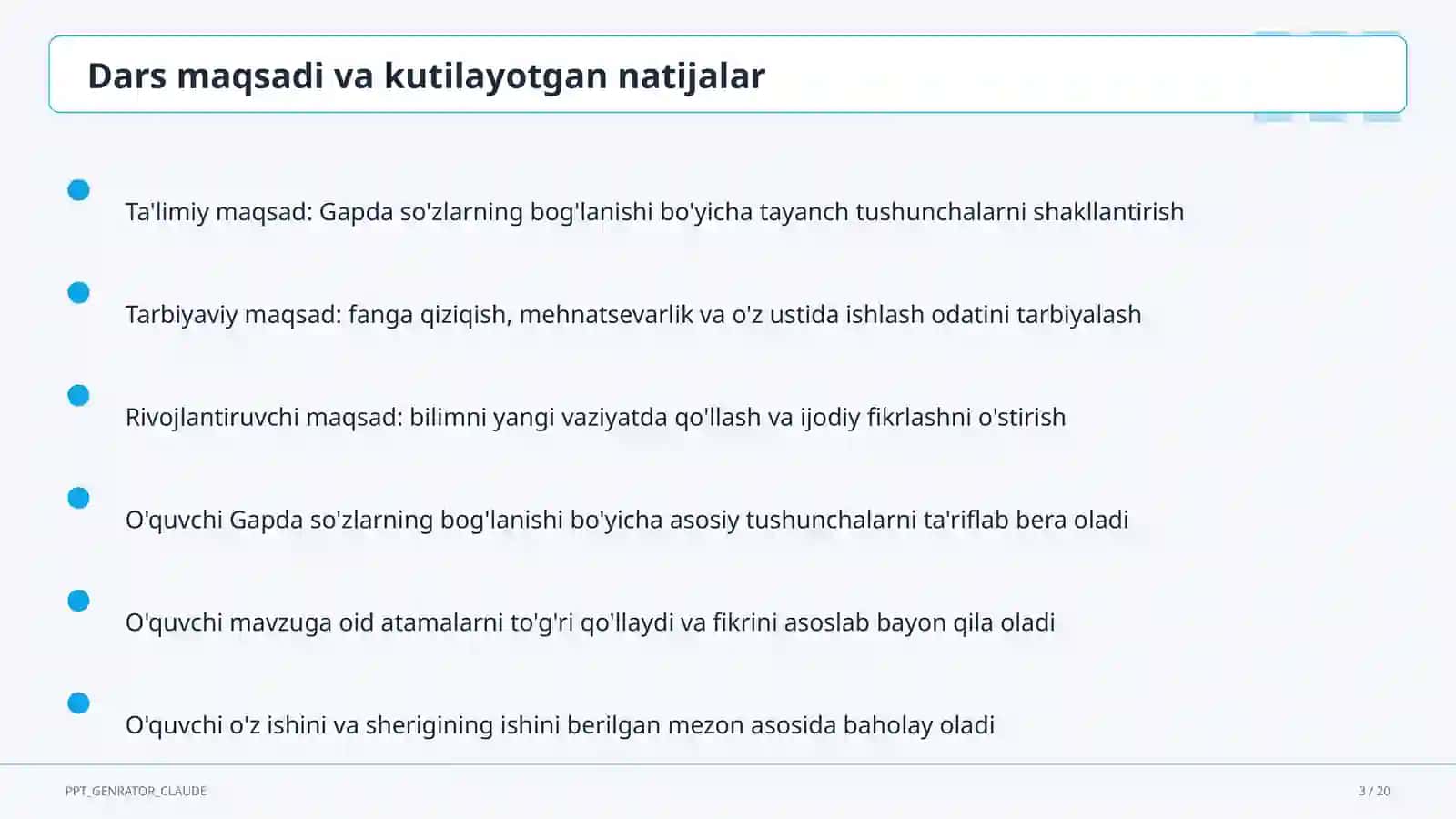 Gapda so'zlarning bog'lanishi (2-sinf) 3