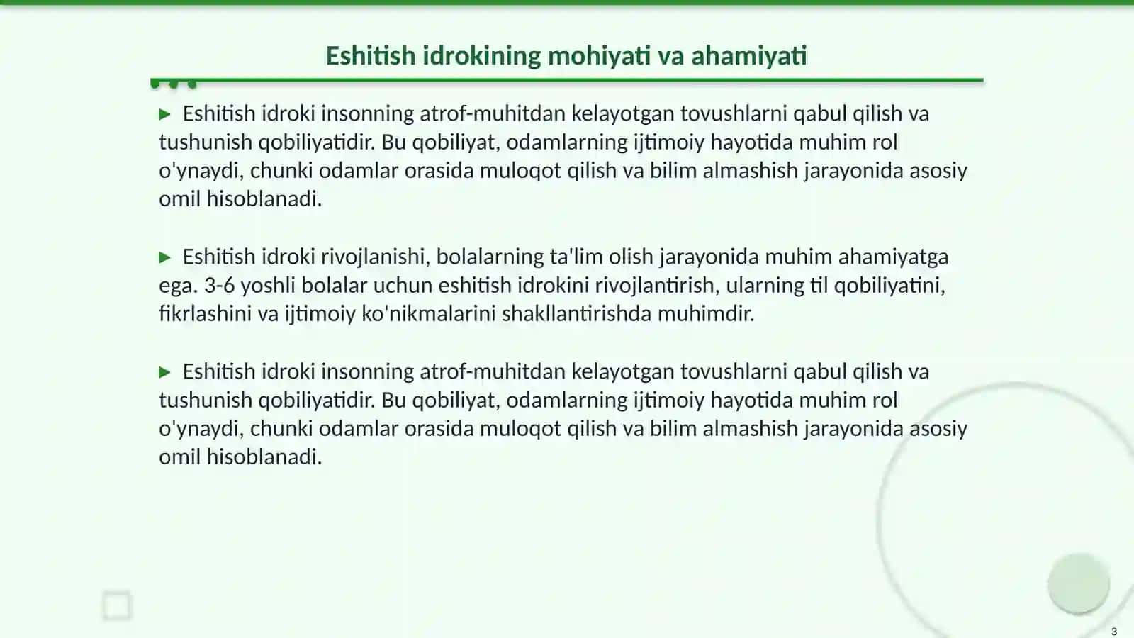 Frontal darslarda eshitish idrokini rivojlantirish 3