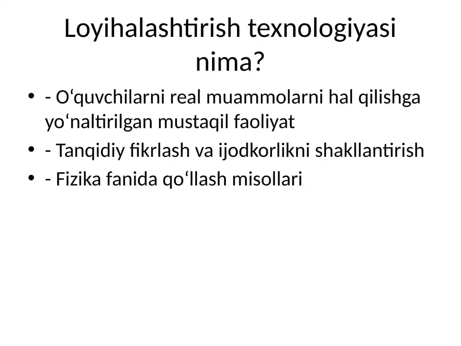 Fizika taʼlimida loyihalashtirish va modellashtirish 3