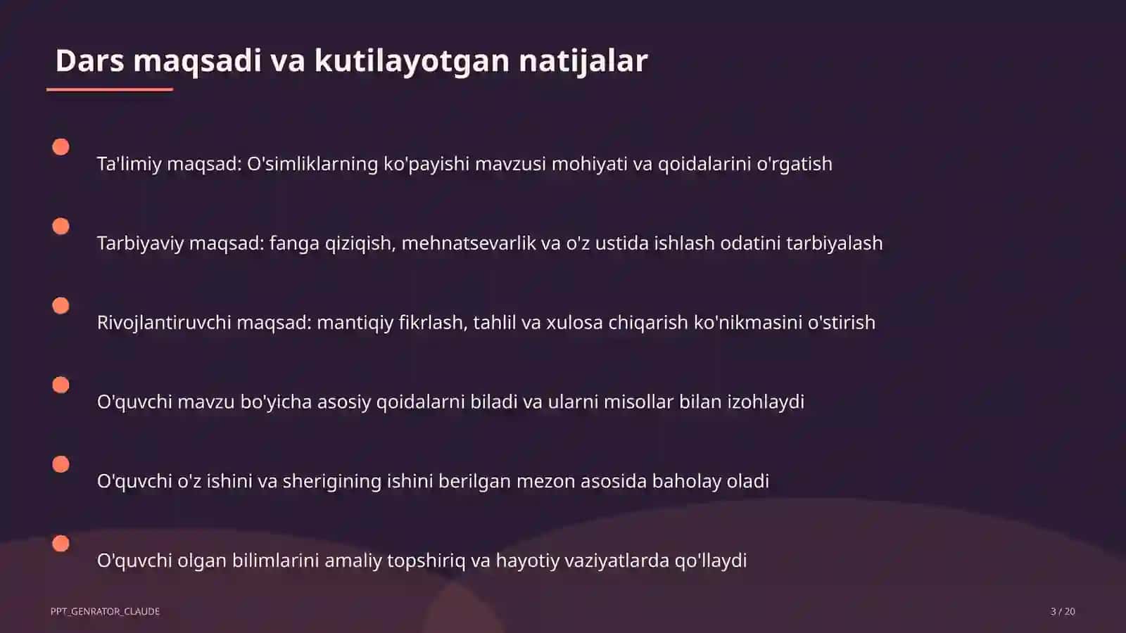 O'simliklarning ko'payishi (3-sinf) 3