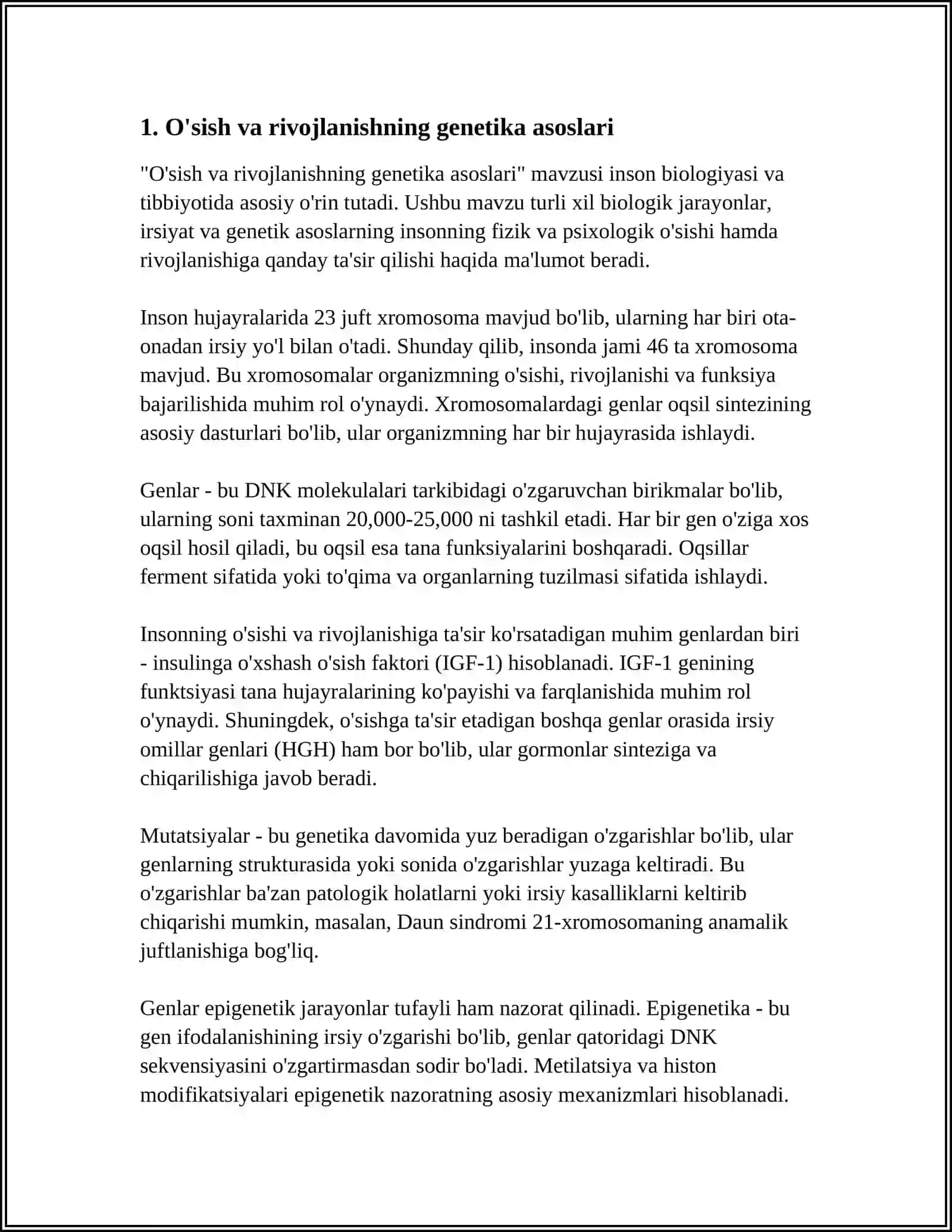 O'SISH VA RIVOJLANISH QONUNIYATI IRSIYATNI YOSHGA OID HUSUSIYATLARI BILIS METODIDAN FOYDALANIB QIL 3