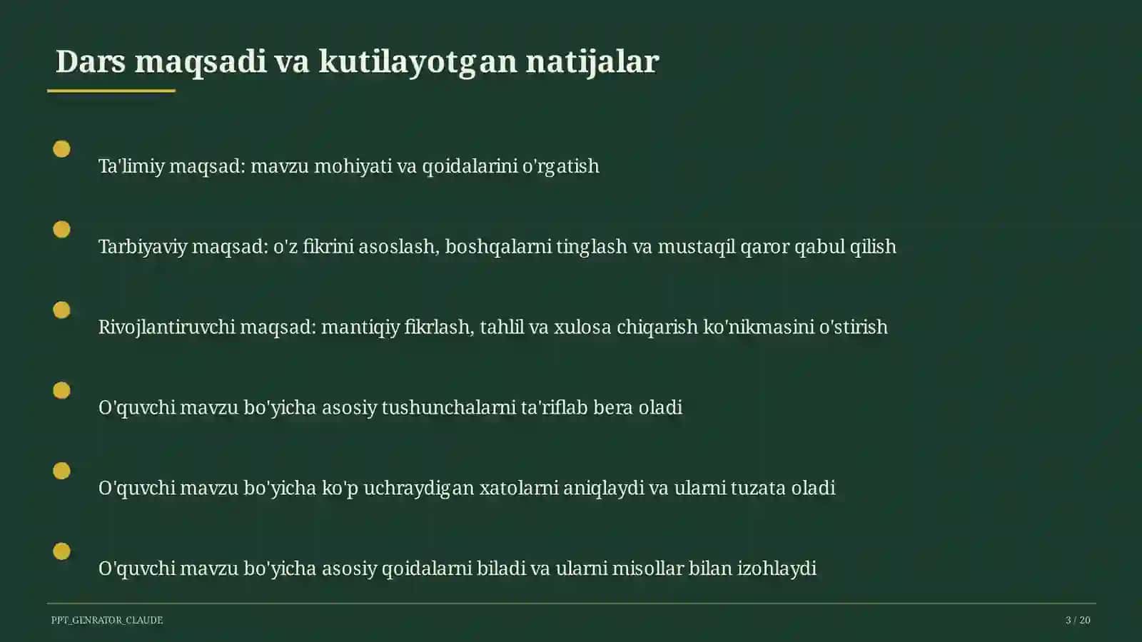 Inson huquqlari va erkinliklari (9-sinf) Huquq va iqtisodiyot asoslari (9–11) — o'qituvchilar uchun 3