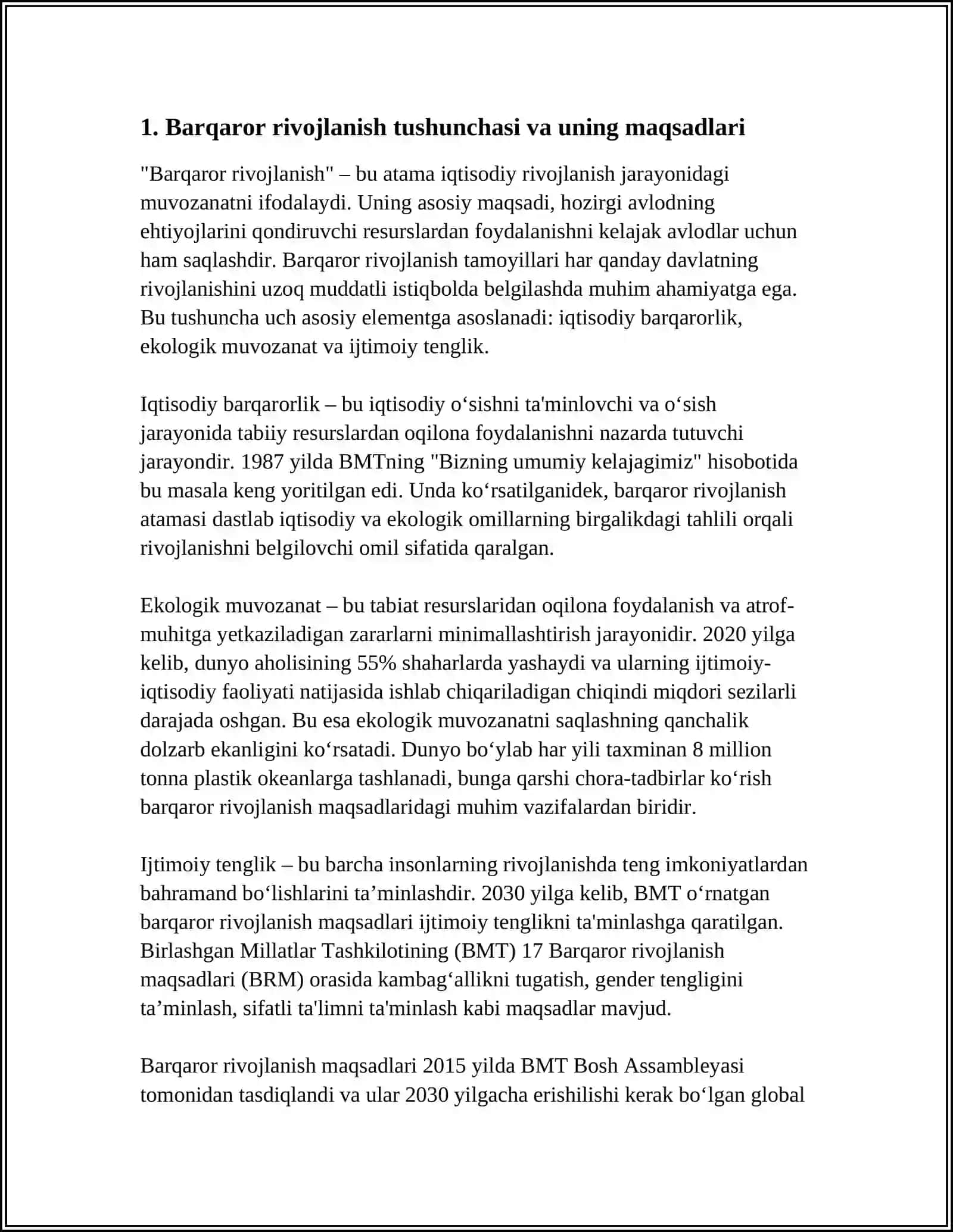 BARQAROR RIVOJLANISH KONSEPSIYASIDA BELGILANGAN VAZIFALARNI AMALGA OSHIRISHDA METHLARNING O'RNI VA AHAMIYATI 3