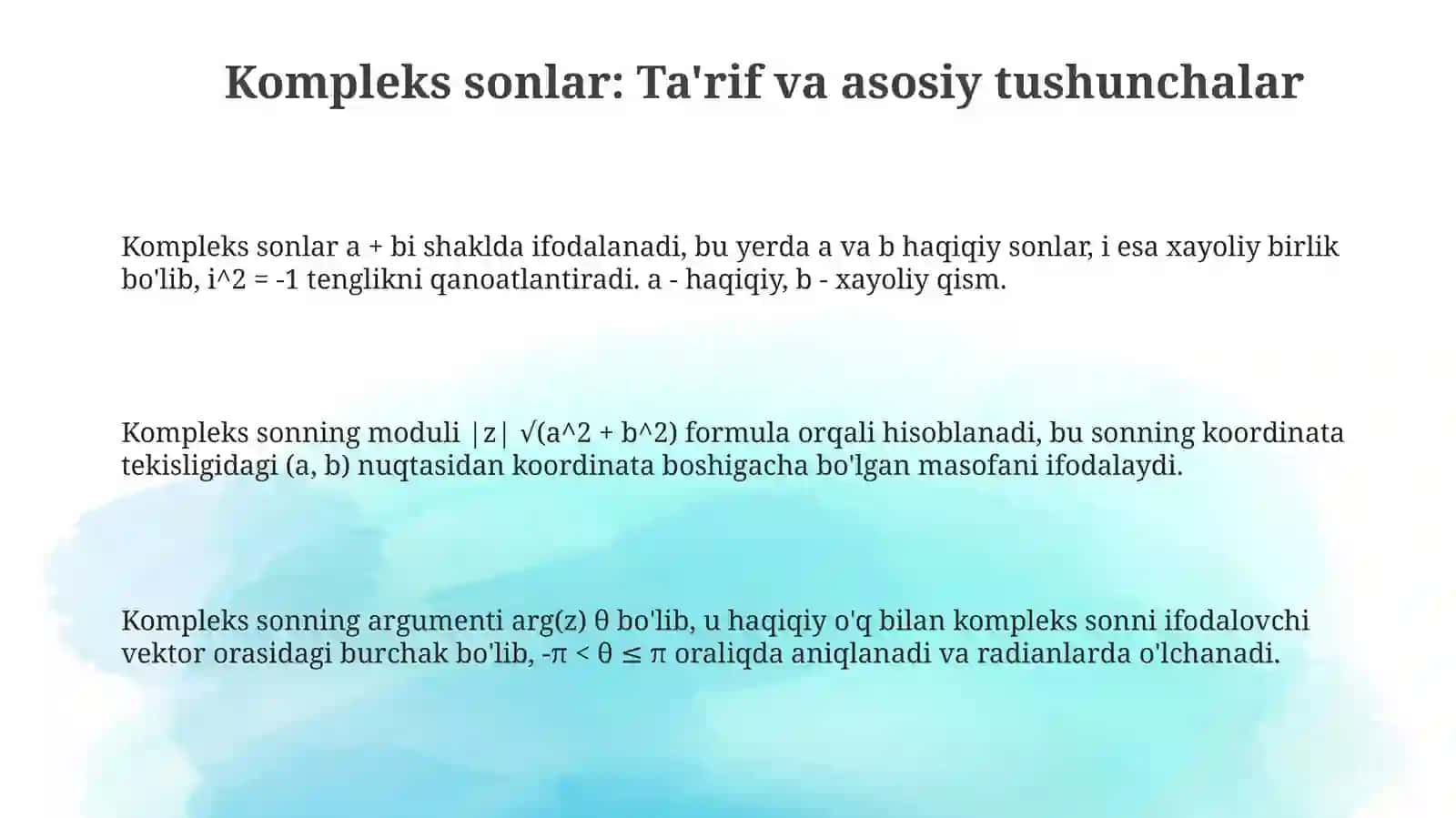 Kompleks sonlar 3