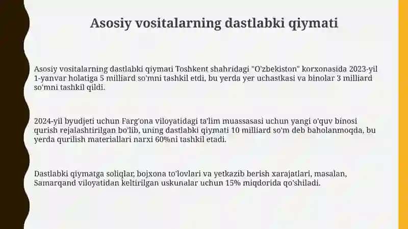 Asosiy vositalar hisobi 3