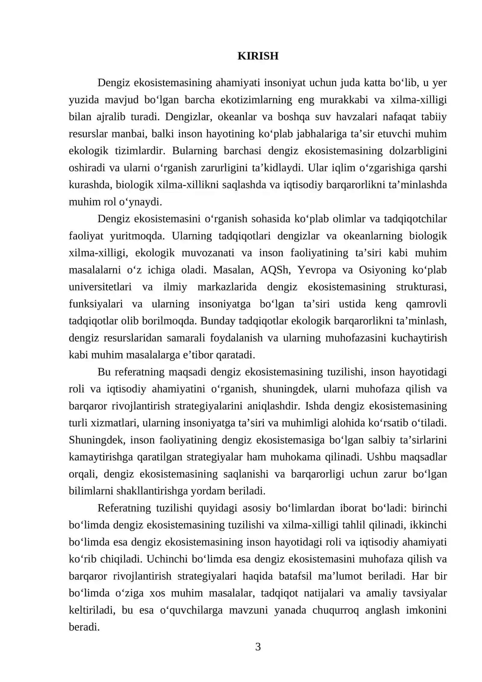 Dengiz ekosistemasi.Xizmatlari 3