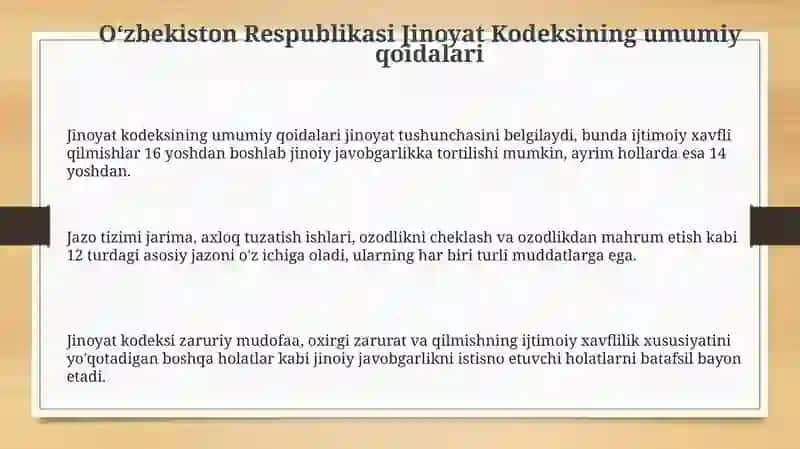 O‘zbekiston Respublikasi Jinoyat Kodeksining Umumiy Qoidalari 3