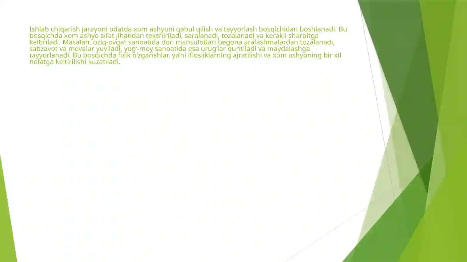 Mahsulotlar ishlabchiqarish texnologiyasi 3