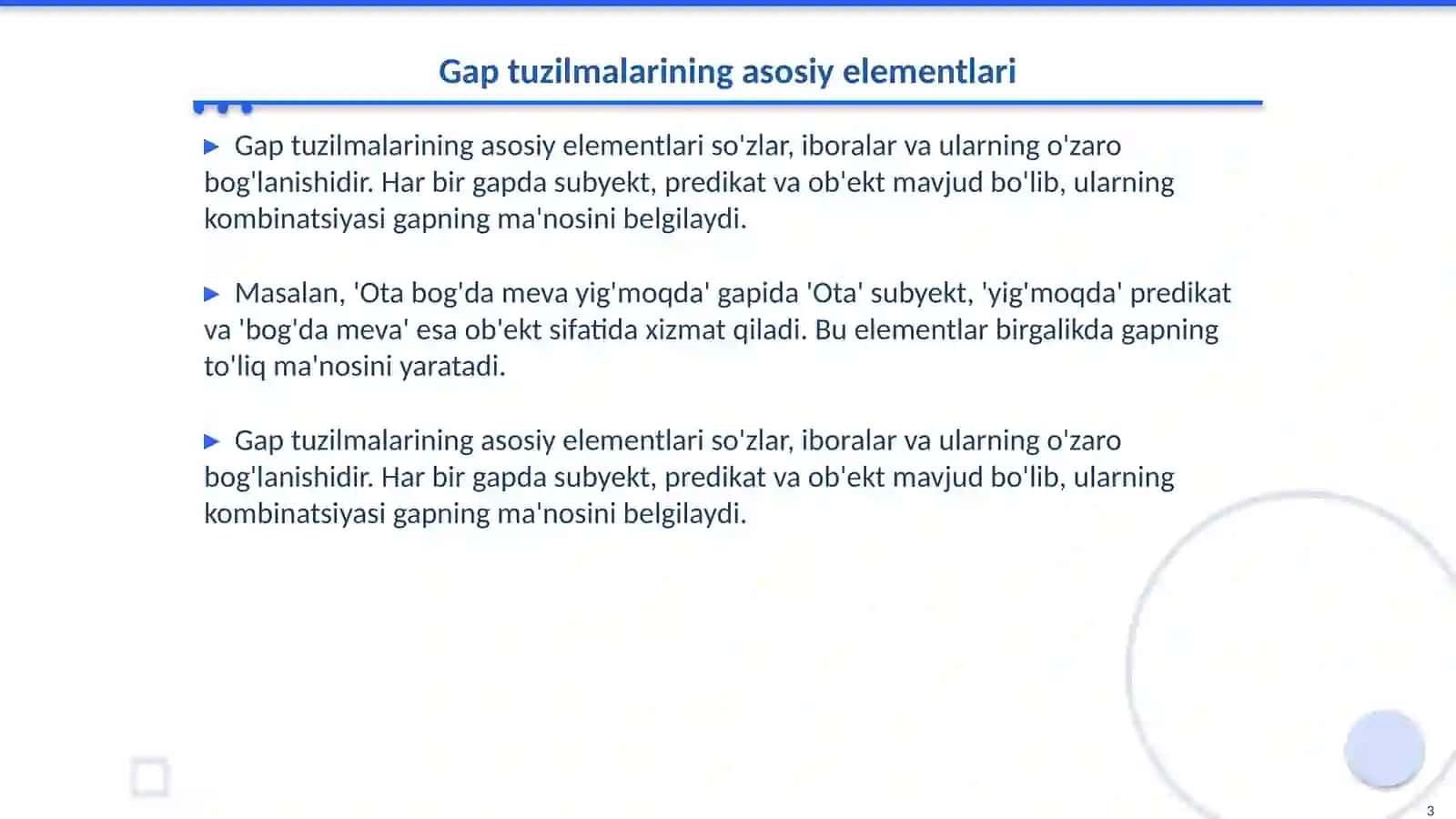 Gap haqida umumiy maʼlumot 3