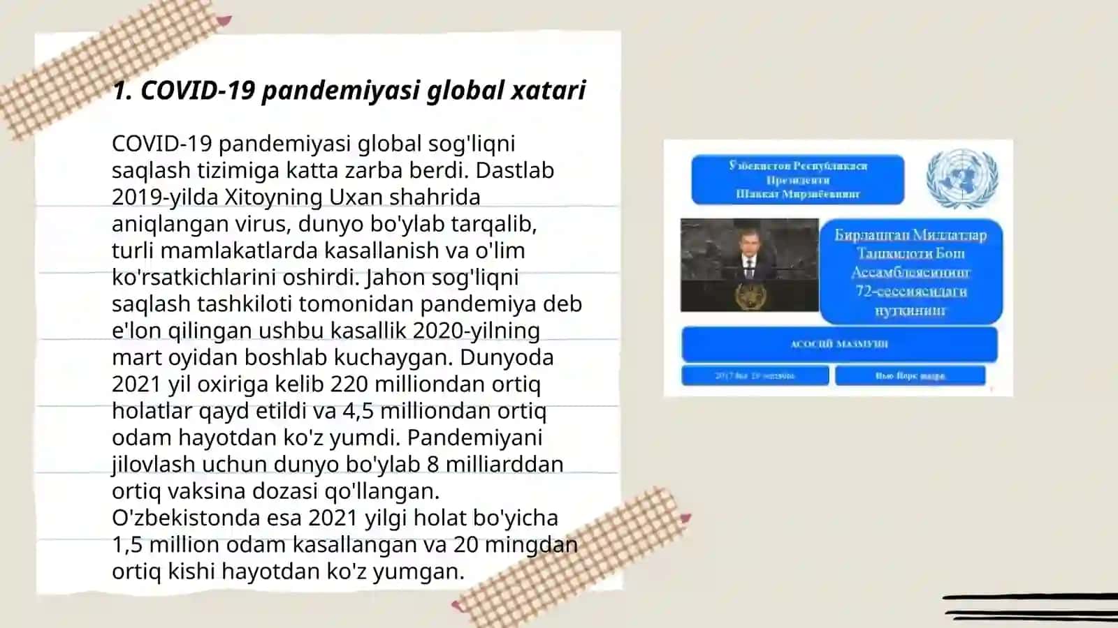 O‘zbekiston Respublikasi Prezidentining Birlashgan Millatlar Tashkiloti 75-sessiyasidagi so‘zlagan o‘zbek tilidagi nutqi 3
