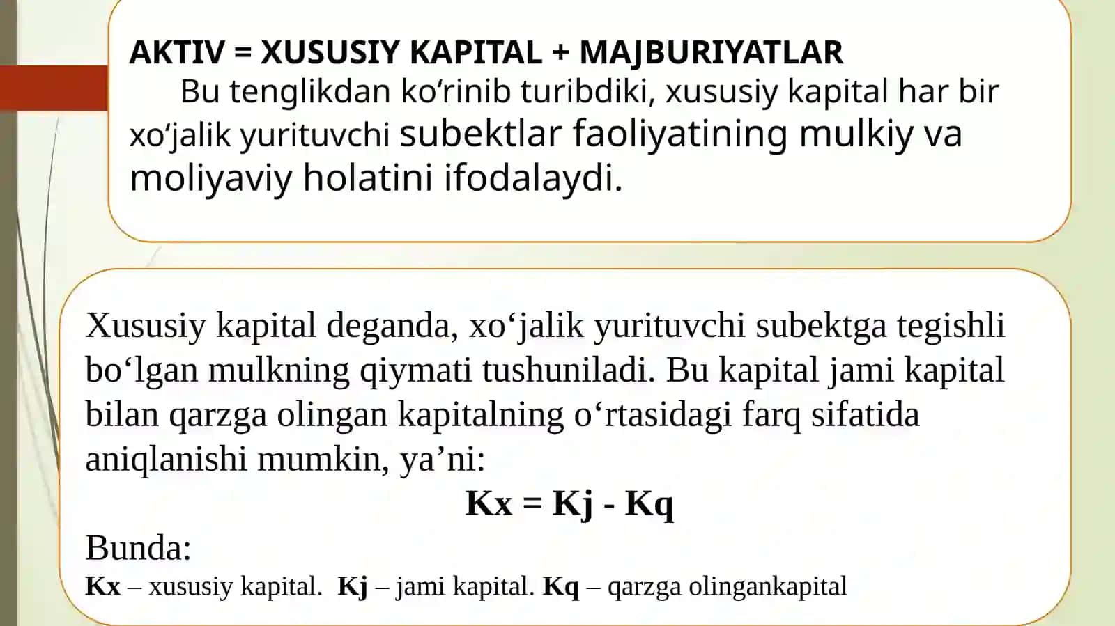 Xususiy kapital hisobi 3