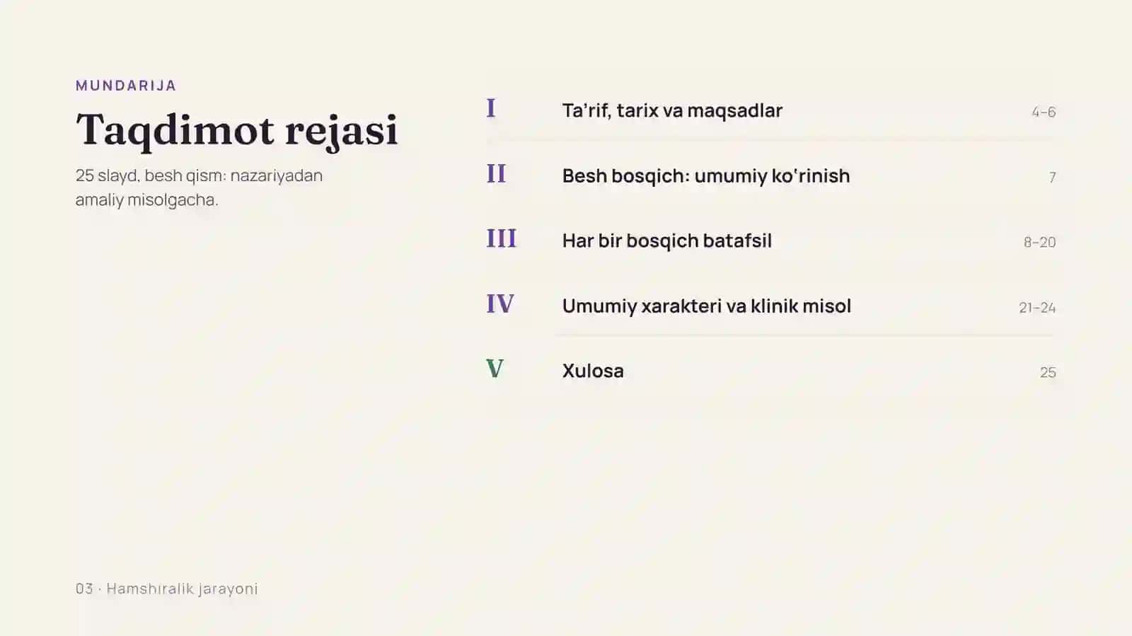 Hamshiralik jarayoni bosqichlari va ularning umumiy xarakteri 3