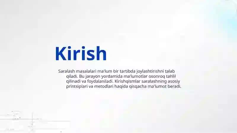 Saralash masalalari 3
