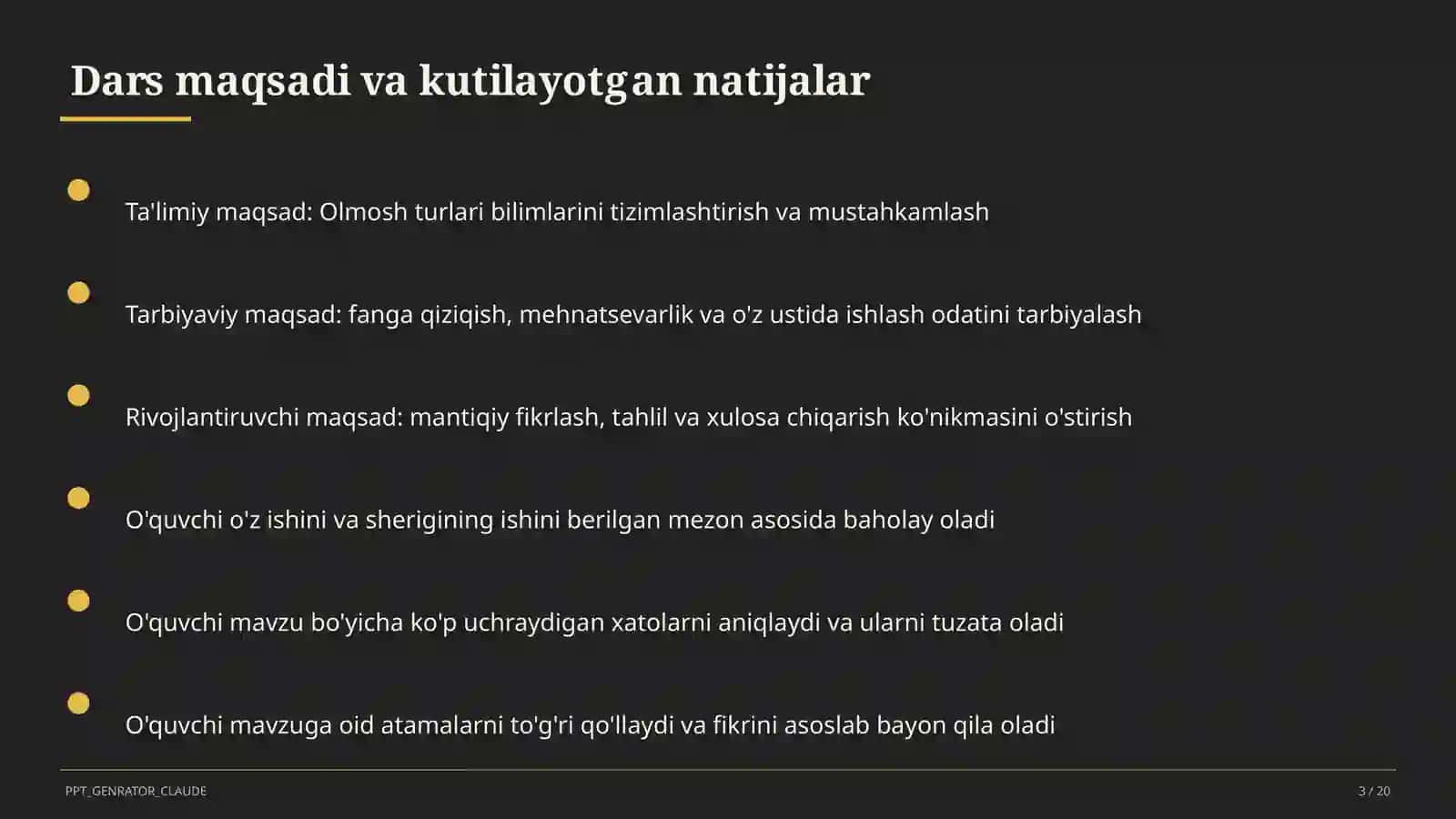 Olmosh turlari (6-sinf) 3