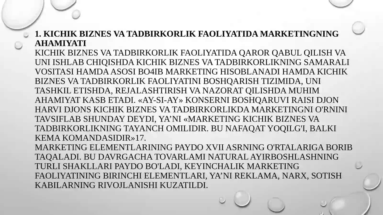 Kichik biznes va tadbirkorlikda marketing tadqiqotlarini olib borish 3