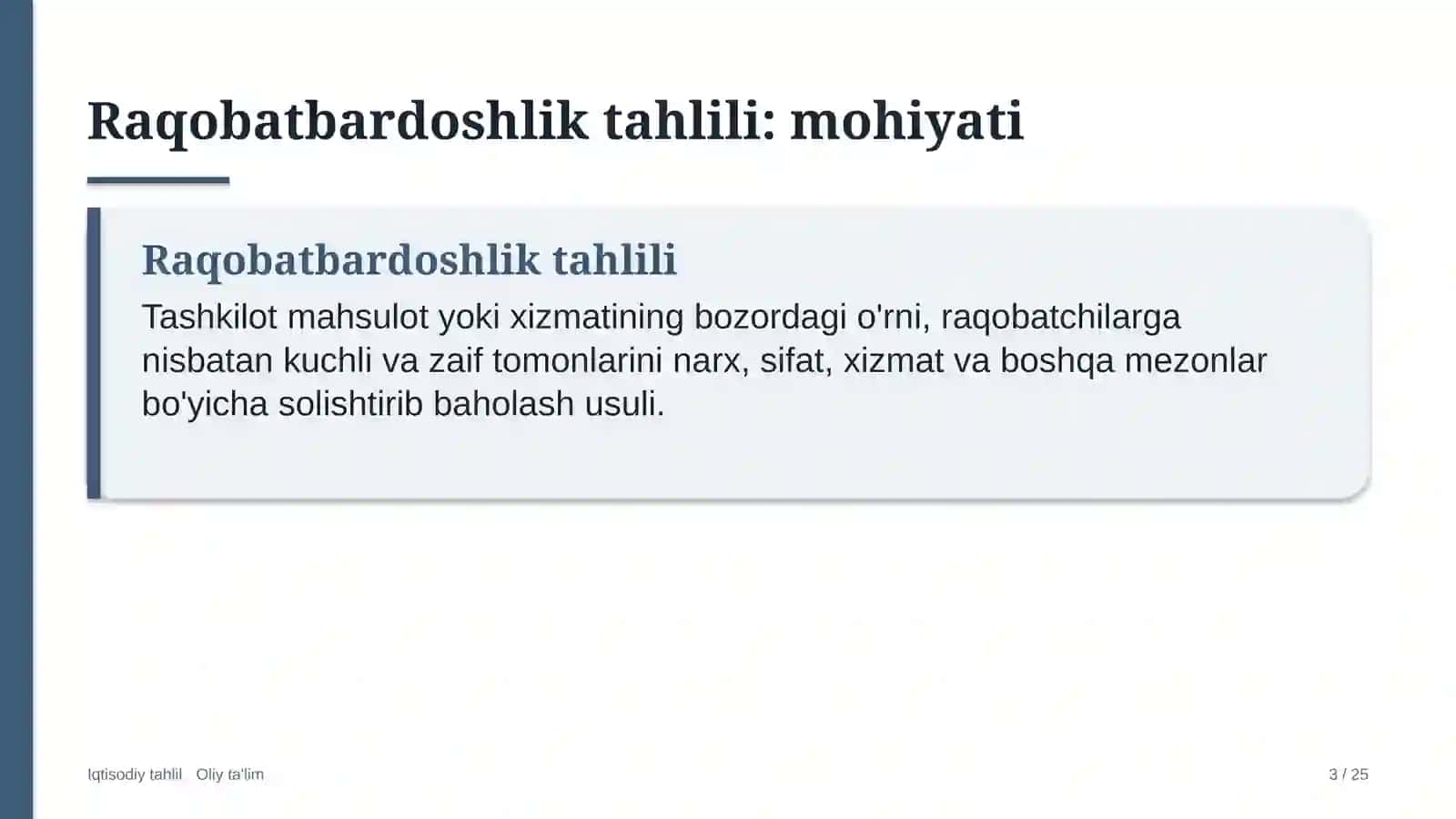 Ip yigiruv fabrikalarida raqobatbardoshlik tahlili 3