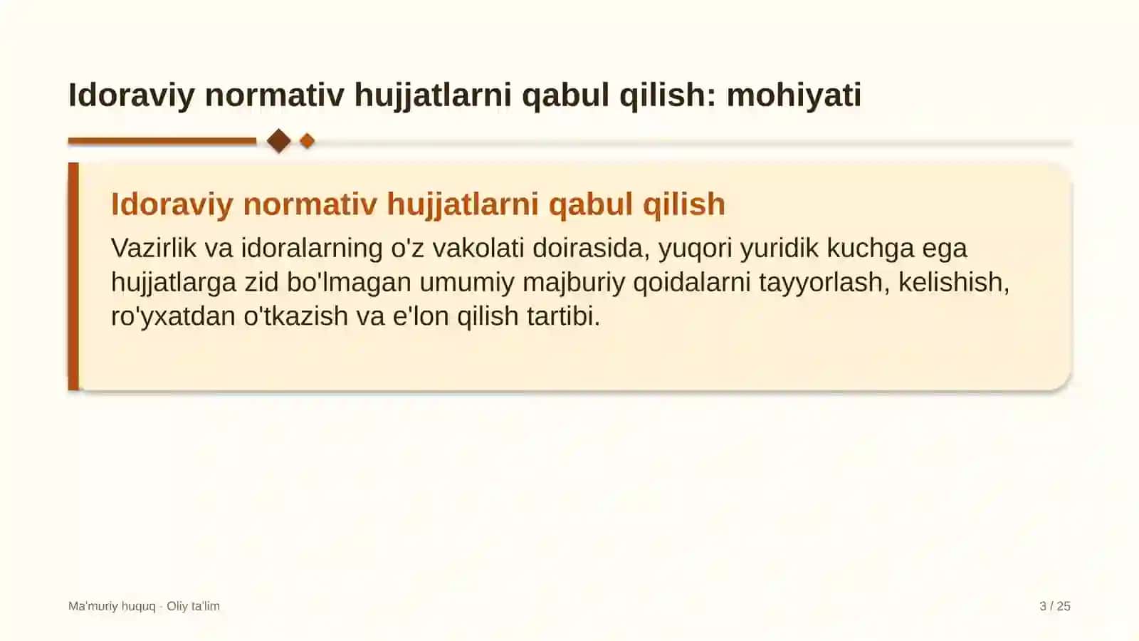 uy joy qurilishida idoraviy normativ huquqiy hujjatlarni qabul qilish 6280 3