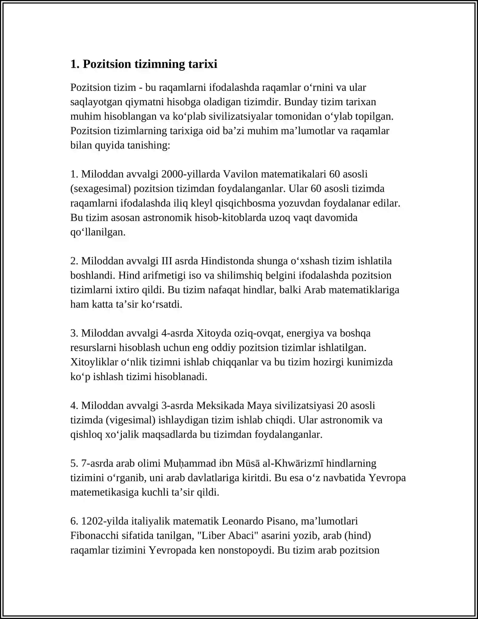 POZITSION TIZIM VA UNING AFZALLIKLARI 3
