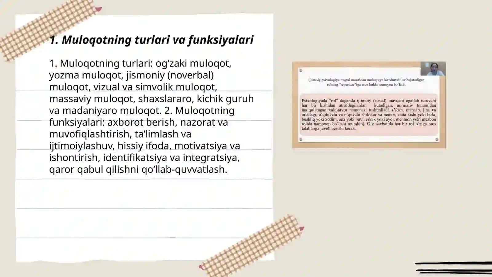 Muloqot va shaxslararo munosabatlar ijtimoiy psixologiyaning mavzuidir 3