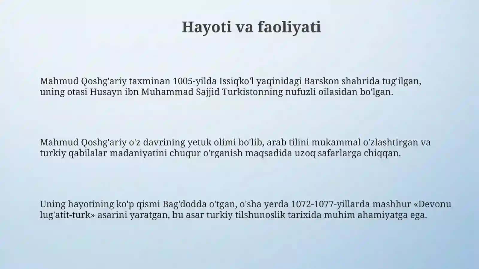 Mahmud Koshg'ariyning devoni lug'atit turk asari 3