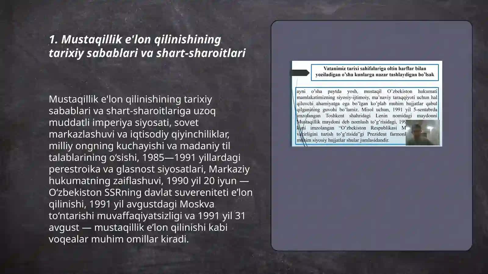 MUSTAQIL O‘ZBEKISTON RESPUBLIKASI TASHKIL TOPISHINING VA UNING TARIXIY AHAMIYATI 3