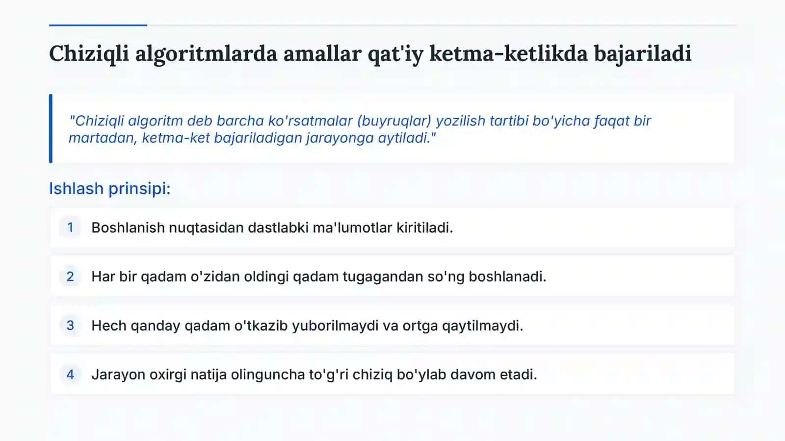 Chiziqli algoritmlar 3