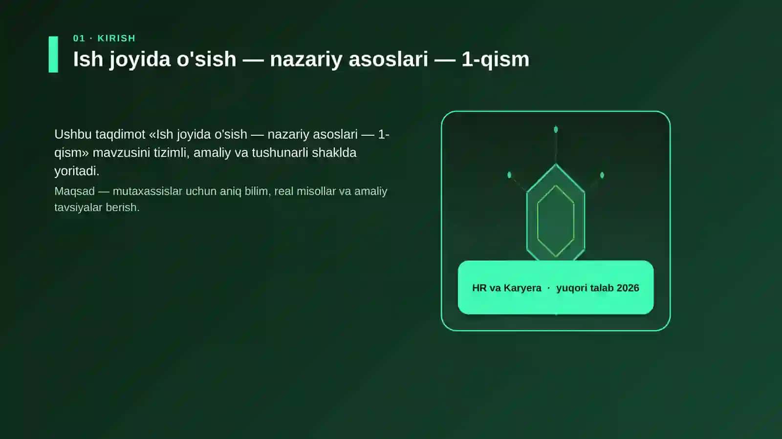 Ish joyida o'sish — nazariy asoslari — 1-qism 3
