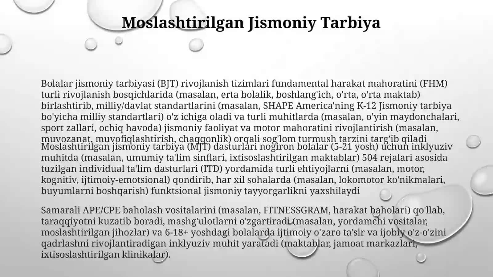 Bolalar jismoniy tarbiyasi rivojlanish tizimi 3