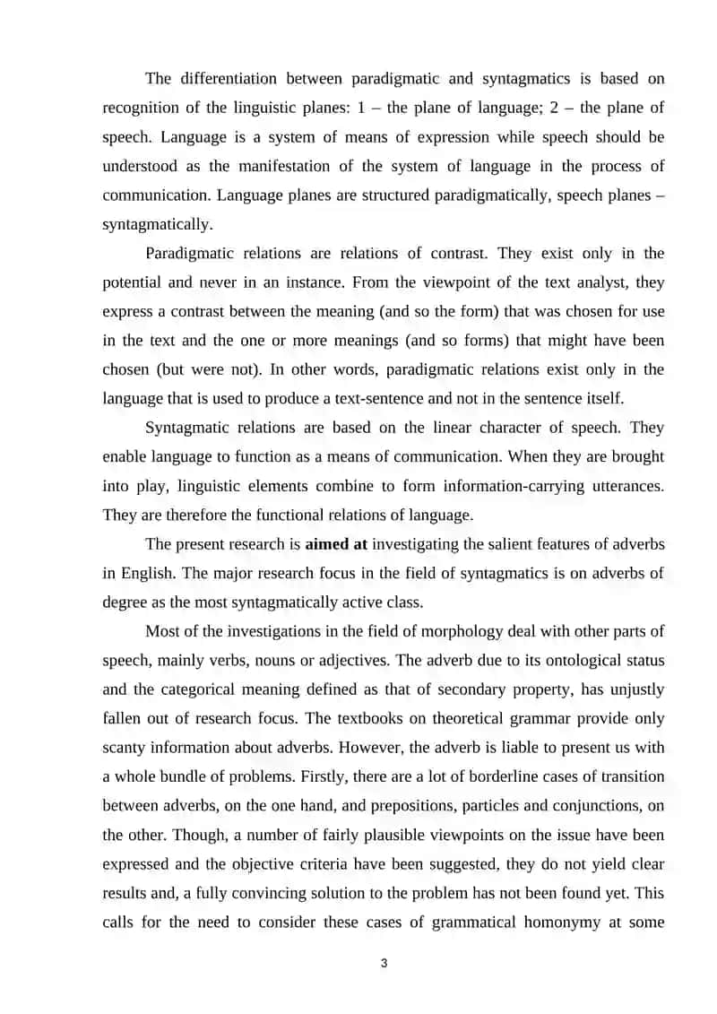 LINGUISTIC RELATIONS BETWEEN WORDS: PARADIGMATIC AND SYNTAGMATIC RELATIONS IN THE ENGLISH 3