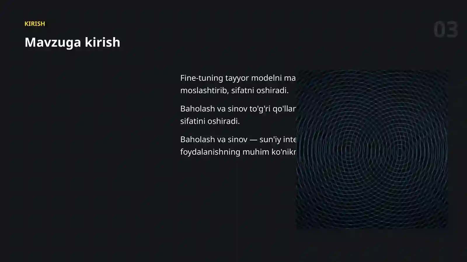 MODELLARNI SOZLASH (FINE-TUNING) 3