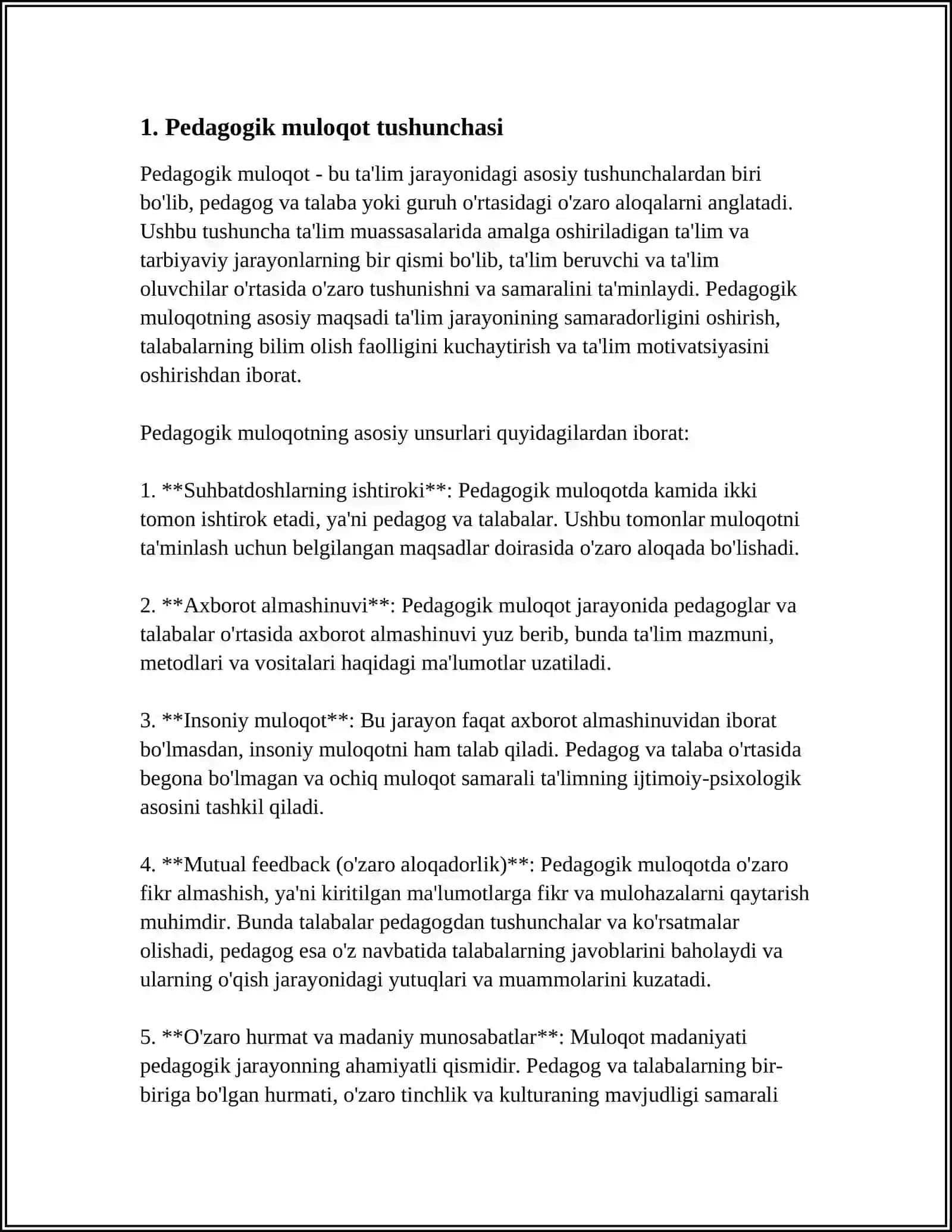 PEDAGOGIK MULOQOT 3