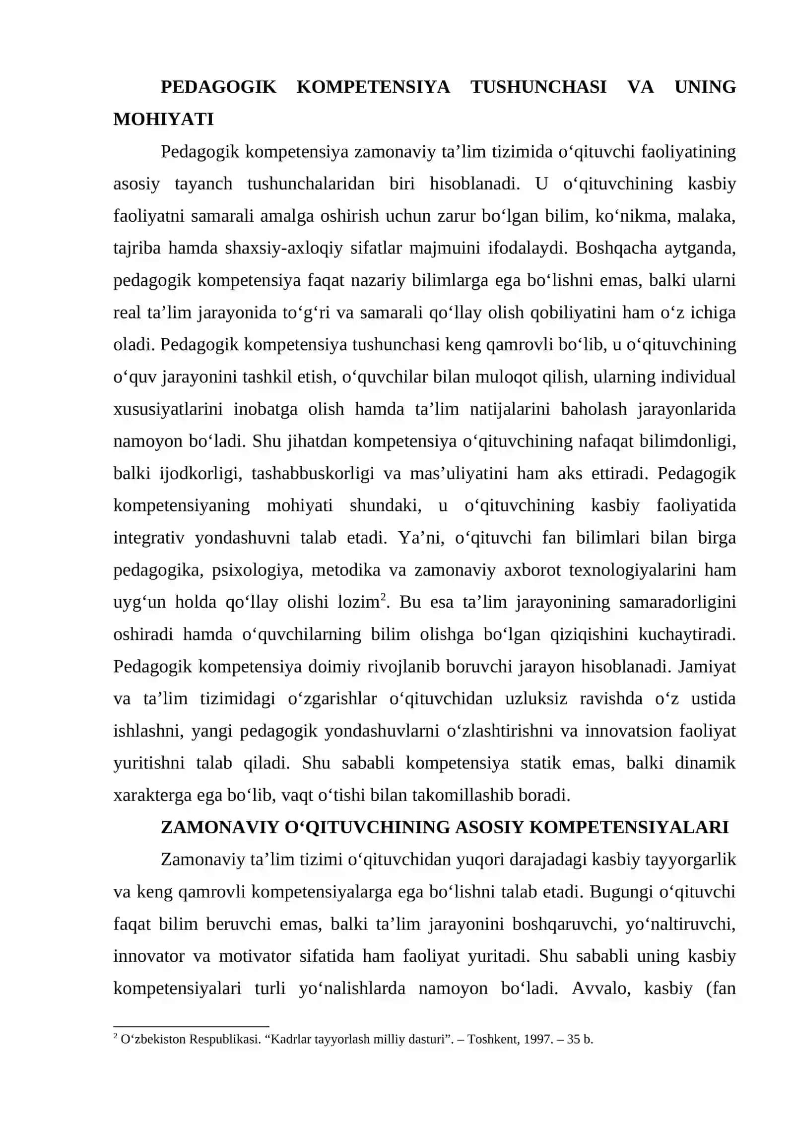 O‘QITUVCHI FAOLIYATIDA ZAMONAVIY PEDAGOGIK KOMPETENSIYALARNI RIVOJLANTIRISH 3