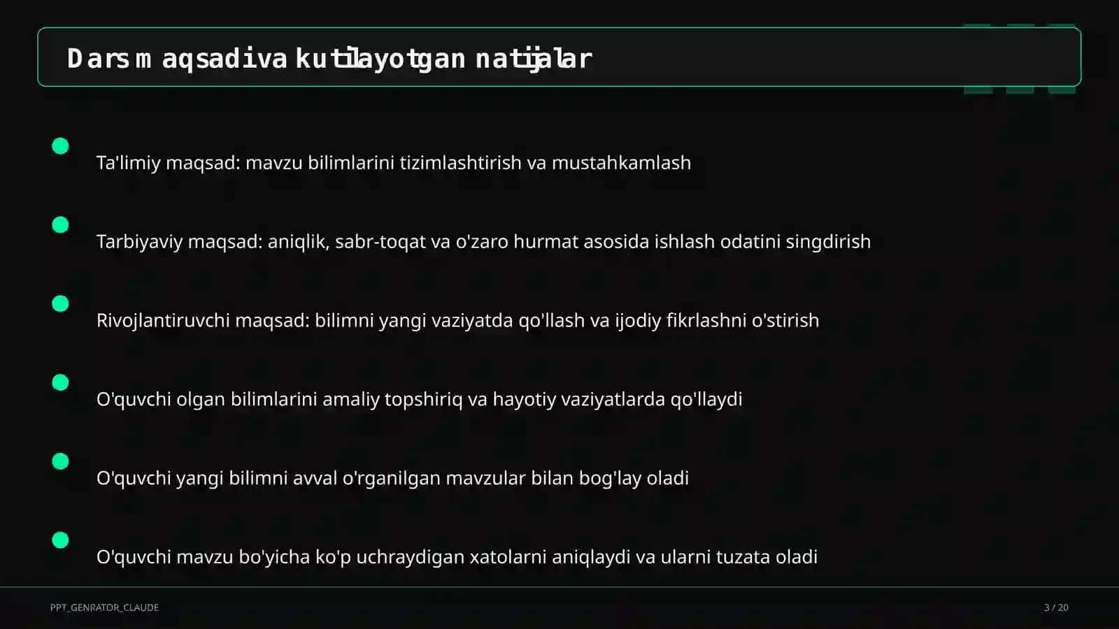 Ahmad Yugnakiy: Hibatul haqoyiq (7-sinf) 3