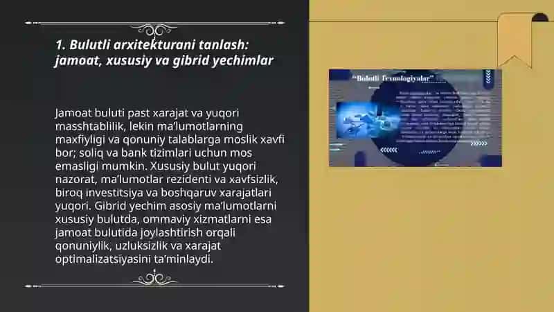 Bulutli texnologiyalarni soliq, buxgalteriya hisobati va bank tizimlariga kiritish uslublari 3