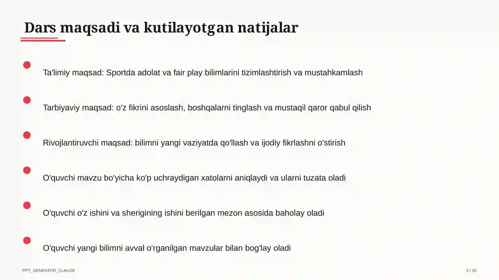 Sportda adolat va fair play (10-sinf) 3