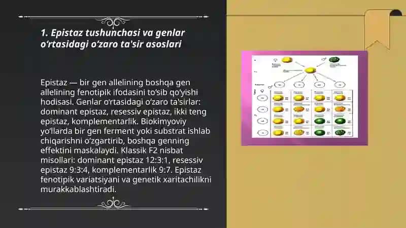 Epistas polimerya va komplamentarlik haqida masalalar yechishni òrganish 3