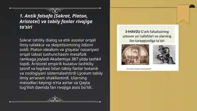 G'arb falsafasining ustivor yo'nalishlari va ularning fan taraqqiyotiga ta'siri 3
